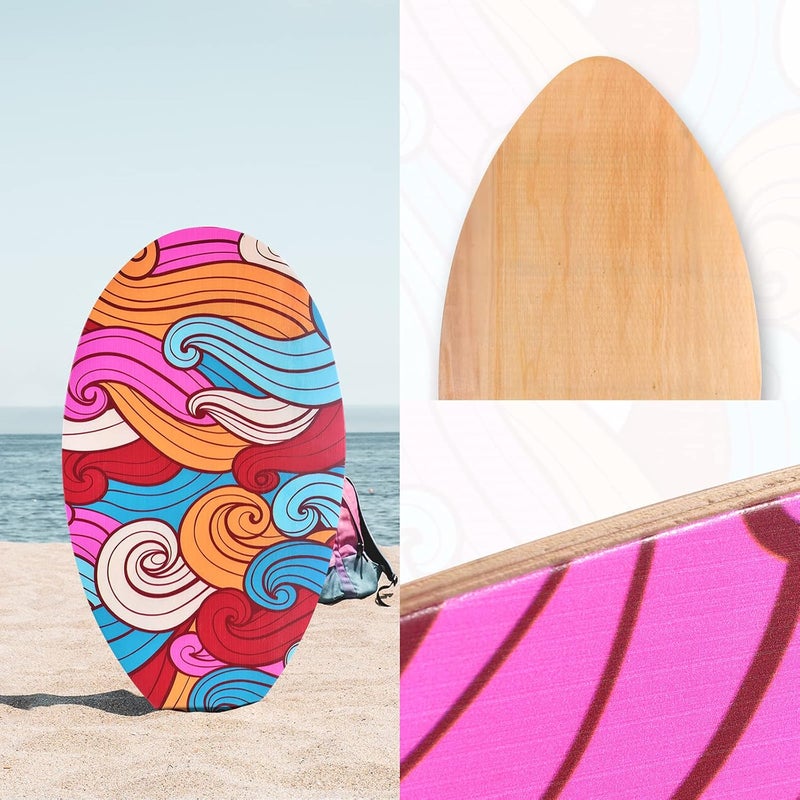 Seething 35 Inch Skimboard with High Gloss Coat Wood Skim Board for Beginners,Kids, Teenagers, Adults and All Skimming - Image 5